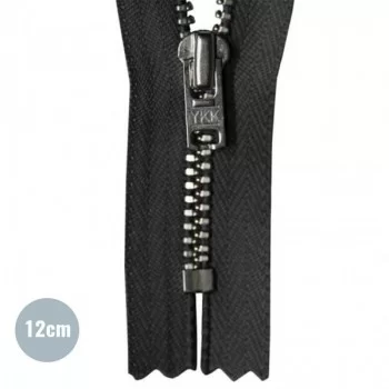 Metal Zipper YKK Not Divisible Black (580) 12CM Metal Zipper YKK Not Divisible Black (580) 12CM