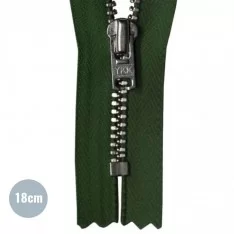 Metal Zipper YKK Not Divisible Dark Green (890) 18CM 