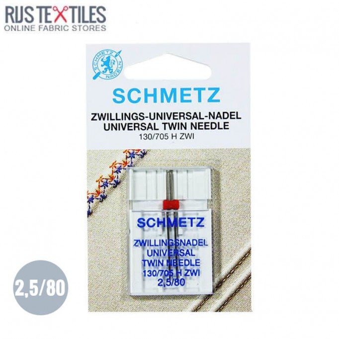 Schmetz Universeel Tweelingnaald 2,5/80 (130/705 H ZWI)  - (Naalden (Fournituren))