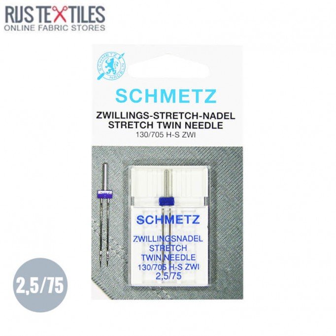 Schmetz Stretch Twin Needle 2,5/75 (130/705 H-S ZWI)  - (Needles (Haberdashery))