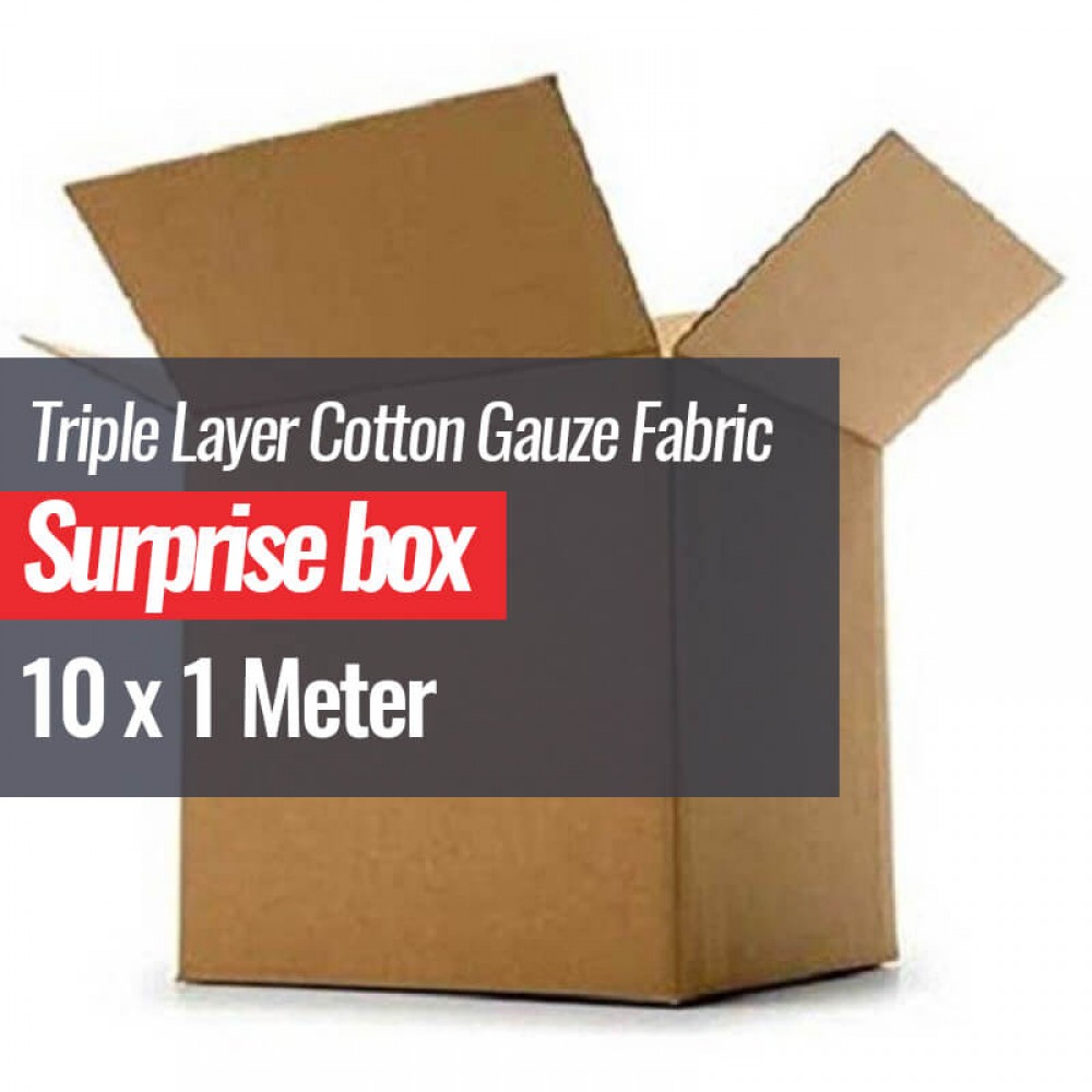 Triple Layer Musselin Stof Surprise Box 10 x 1 Meter