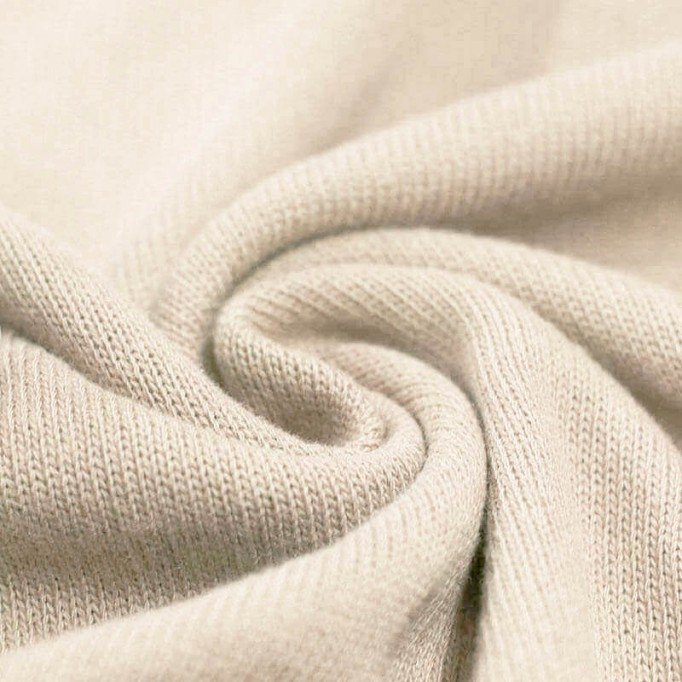 Baby Knit Stof Katoen Naturel - (Kinderstoffen)