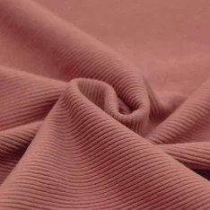 Tissu Jersey Ottoman Côte Rose Argile