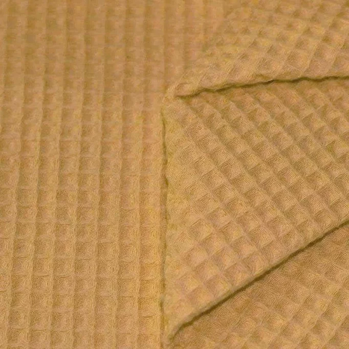 Waffelstoff Piqué Senf - (Waffelstoffe Piqué)