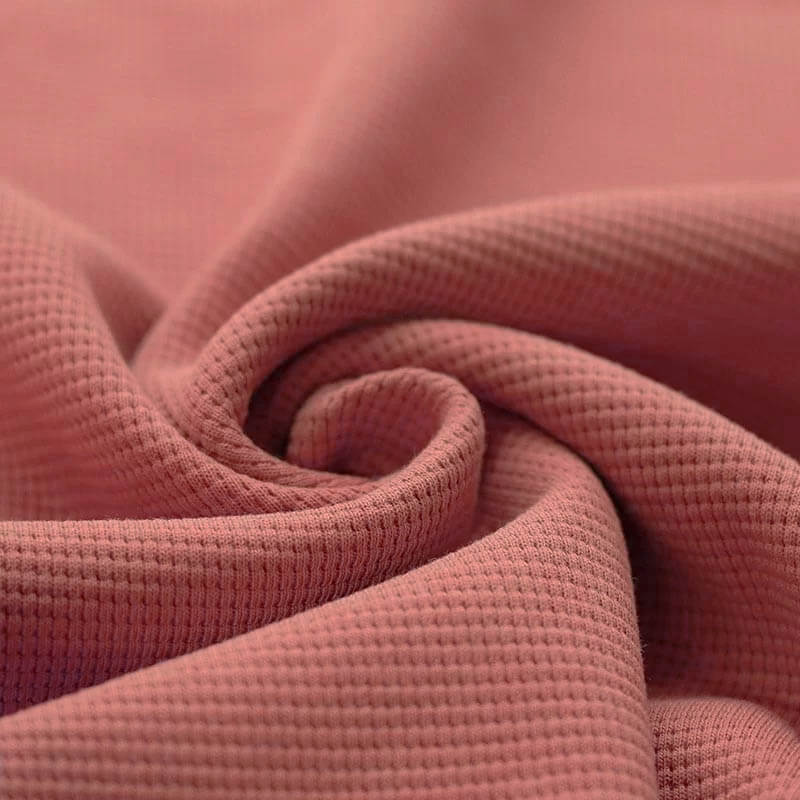 Wafel Jersey Stof Klei Roze