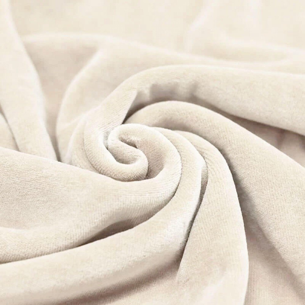 Nicky Velour Fabric Natural