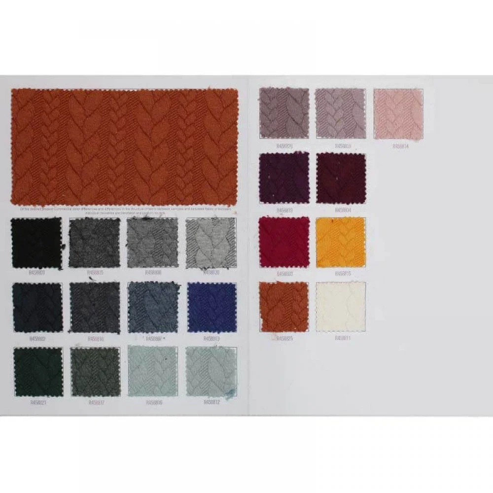 Tissu Jersey Matelassé à Motif Torsade Carte D'échantillon Tissu Jersey Matelassé à Motif Torsade Carte D'échantillon