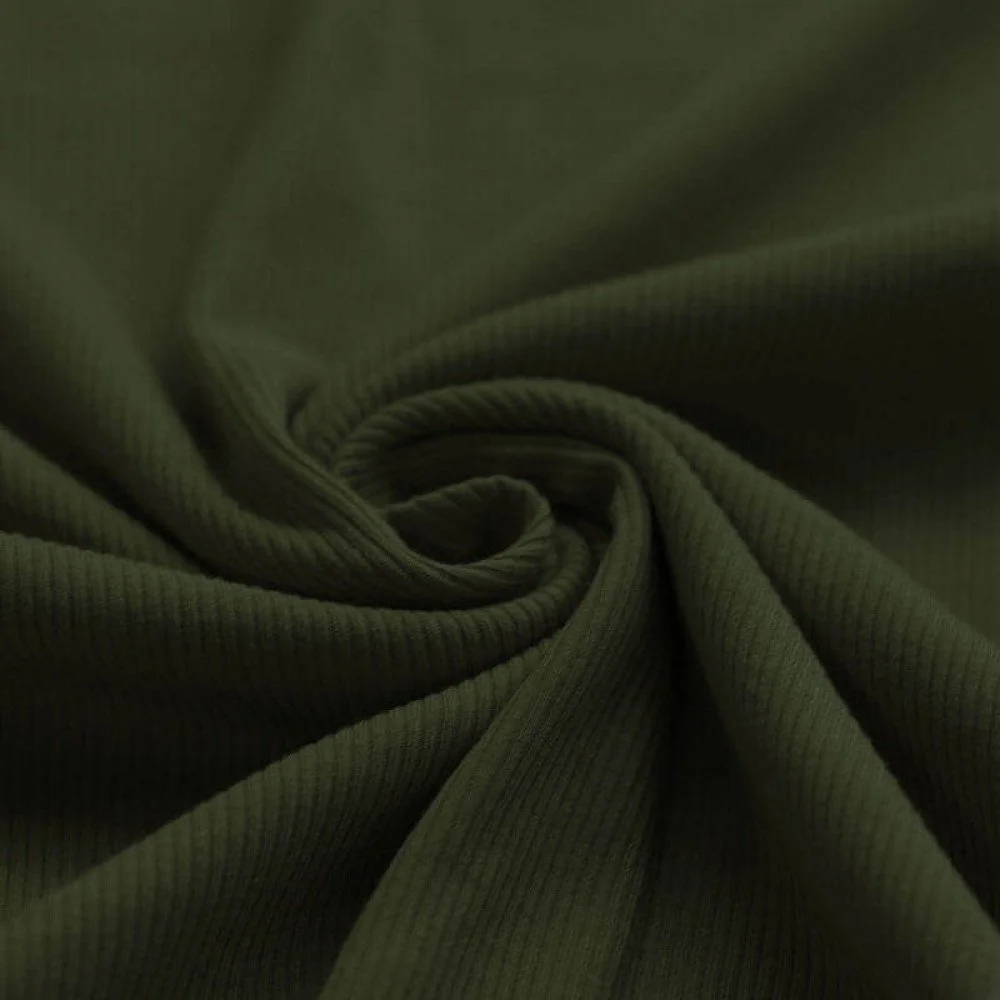Rib Jersey Stof Leger Groen 