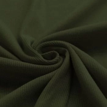 Rib Jersey Stof Leger Groen  Rib Jersey Stof Leger Groen