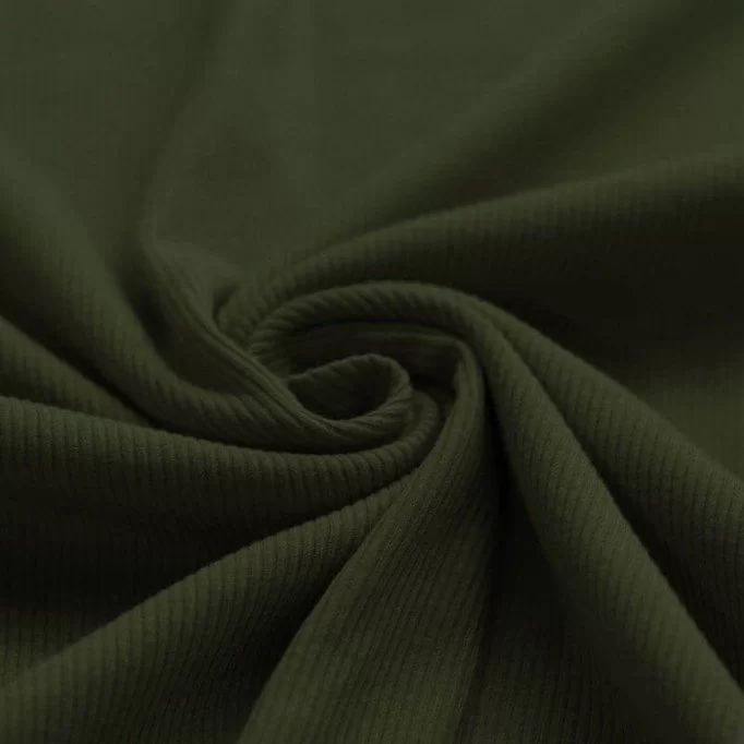 Rib Knit Jersey Fabric Army Green - (Jersey Fabrics)