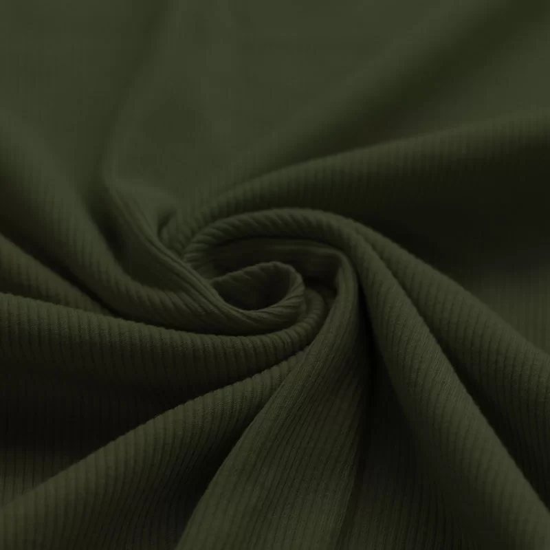 Rib Jersey Stof Leger Groen