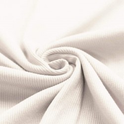 Tissu Maille Tricot Côtelé Écru 