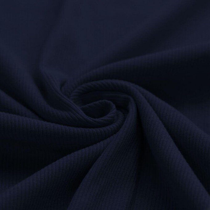 Tissu Maille Tricot Côtelé Marine - (Tissus Jersey)