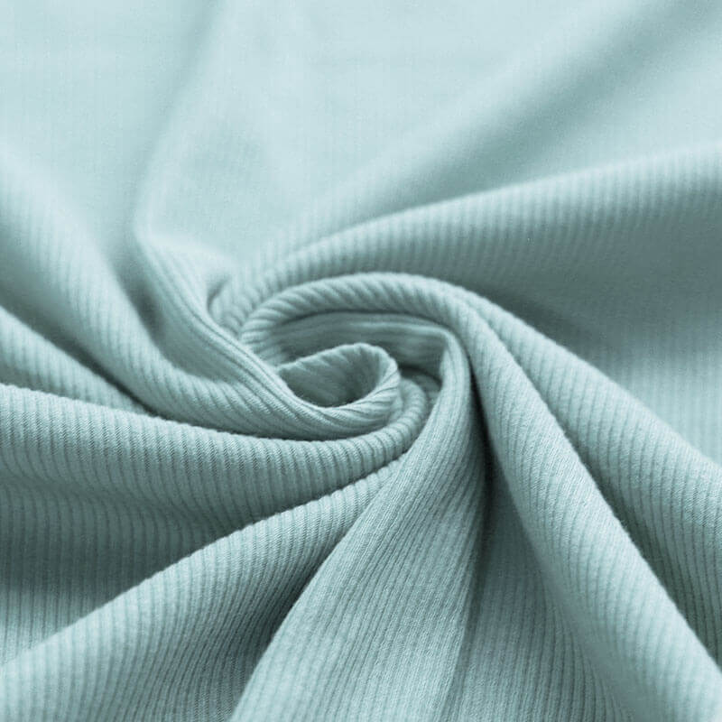 Rib Jersey Stof Zeegroen