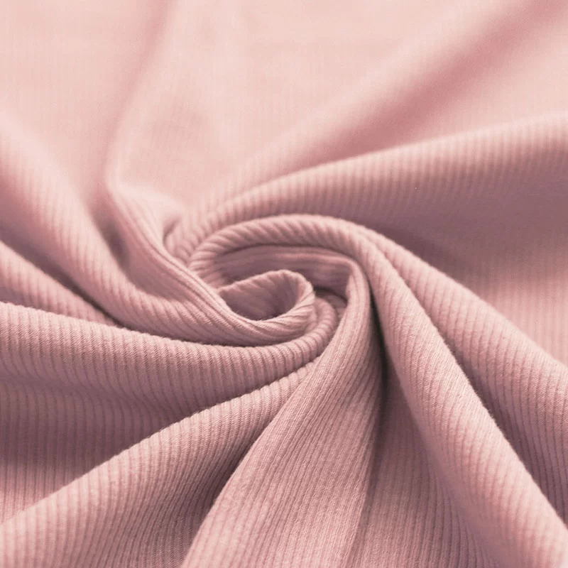Rib Jersey Stof Nude Roze