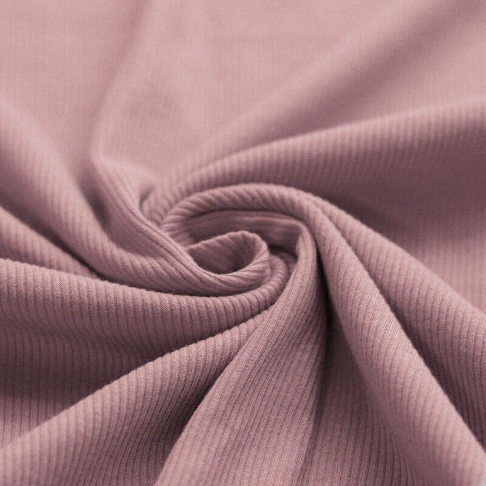 Rib Jersey Strikstof Gammel Pink
