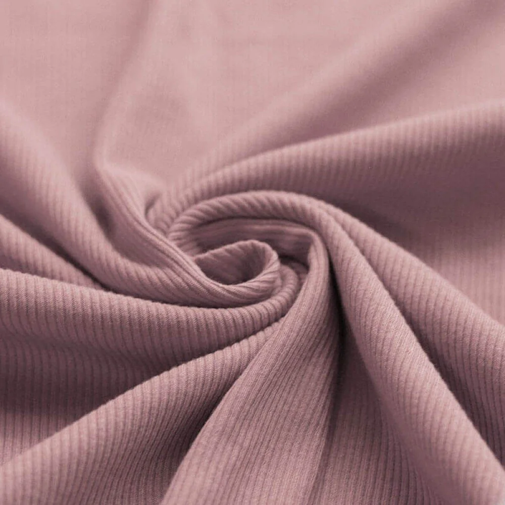 Rib Jersey Stof Oud Roze