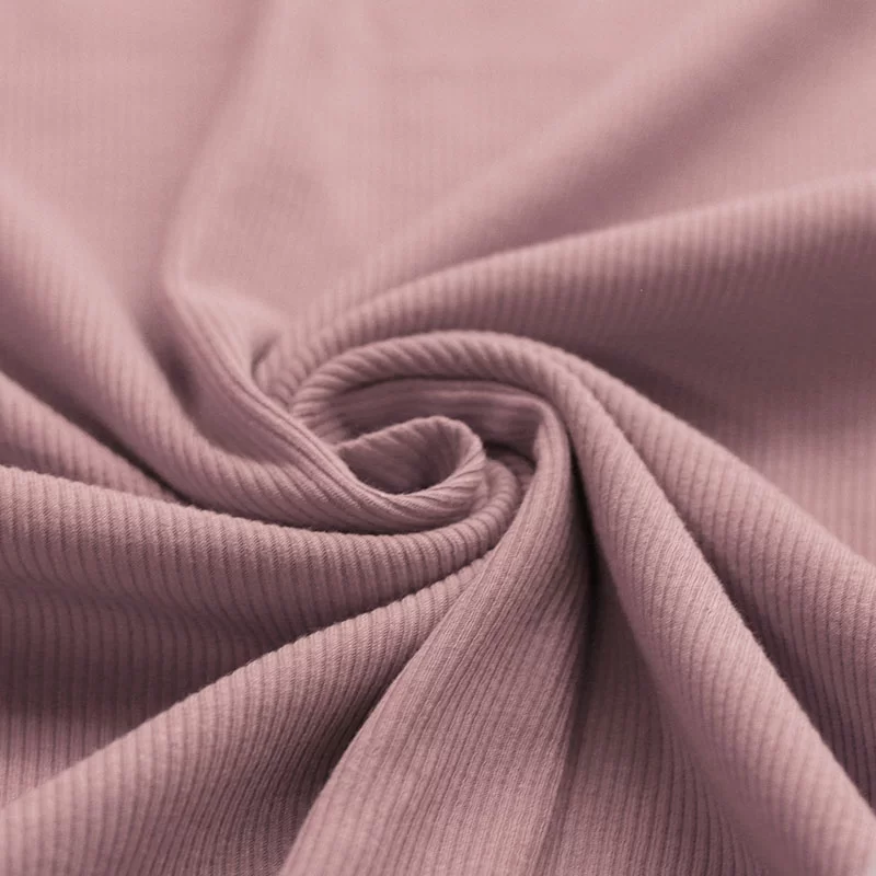 Rib Jersey Stof Oud Roze