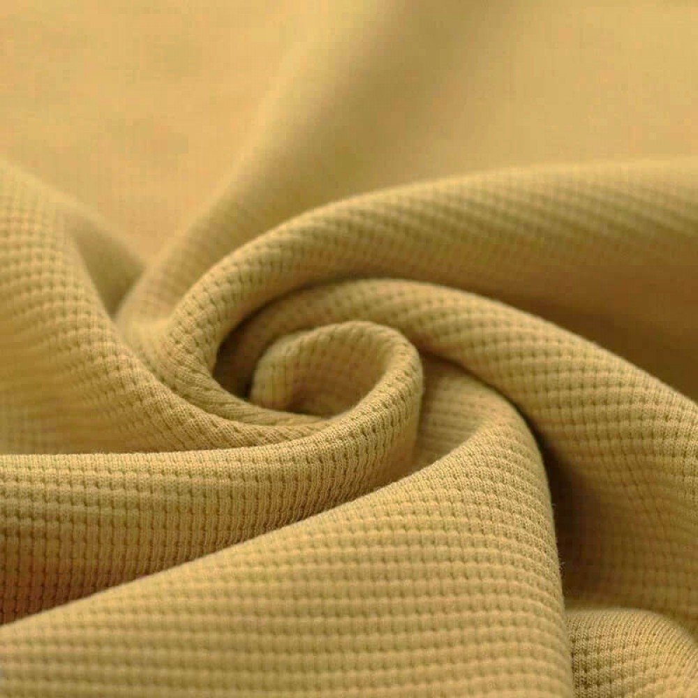 Waffle Knit Jersey Fabric Mustard