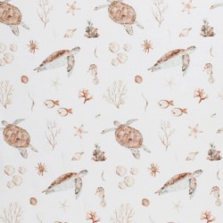 Jersey Cotton Fabric Digital Print - Turtles Life