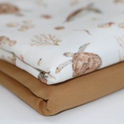 Jersey Cotton Fabric Digital Print - Turtles Life