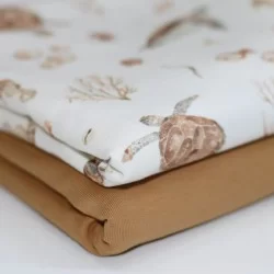 Jersey Cotton Fabric Digital Print - Turtles Life Jersey Cotton Fabric Digital Print - Turtles Life
