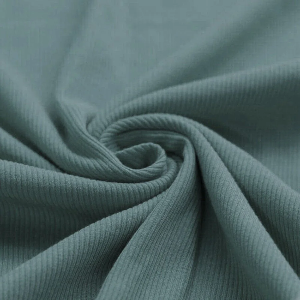 Rib Jersey Stof Oud Groen