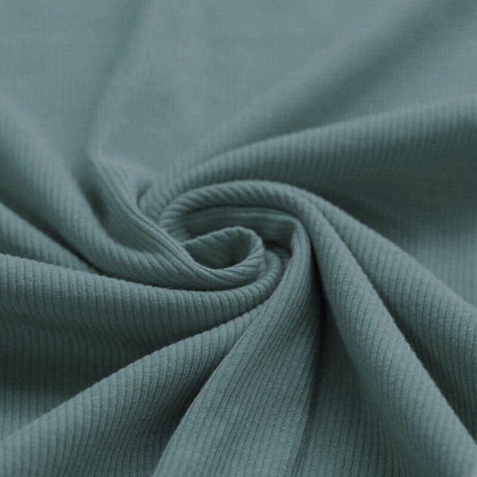 Rib Jersey Stof Oud Groen - (Jersey Stoffen)