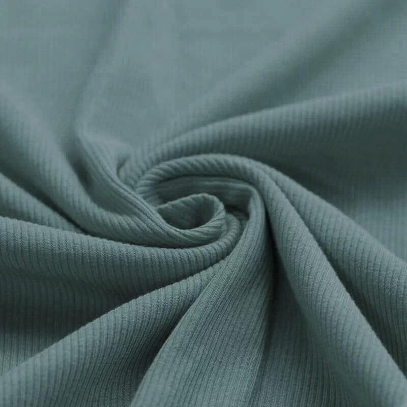 Rib Jersey Stof Oud Groen