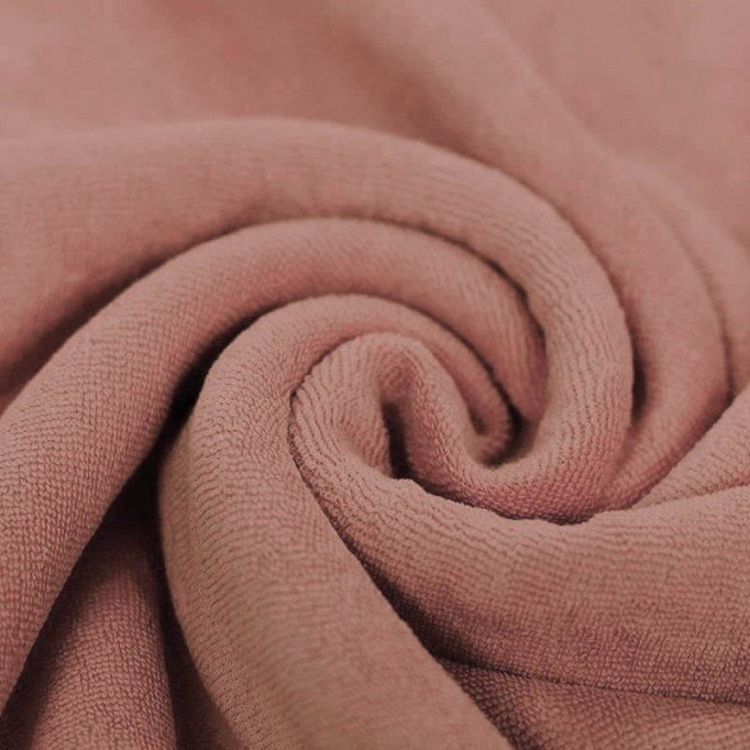 Tissu Jersey Éponge Rose Argile - (Tissu Jersey Éponge)