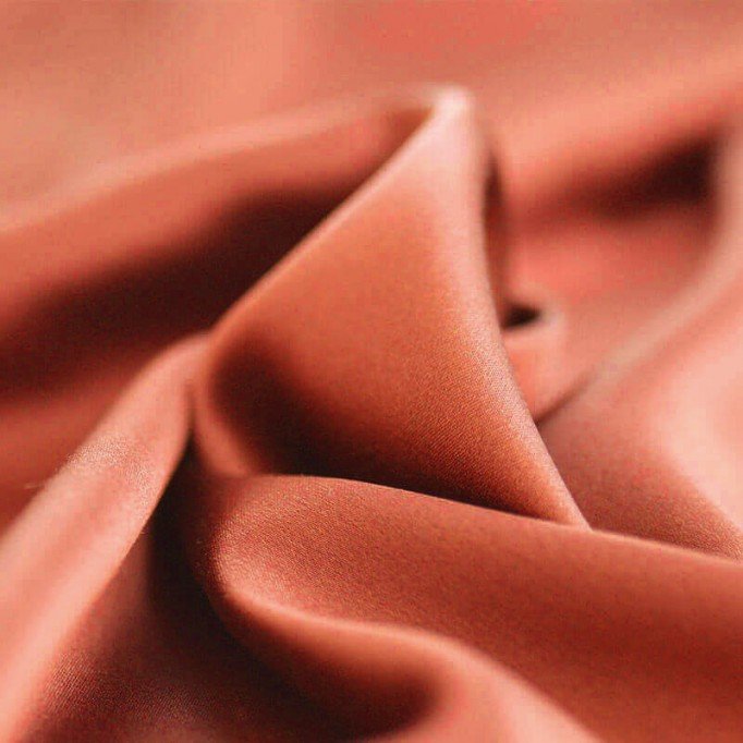 Deluxe Satin Stretch Stof Brændt Orange - (Fashion Stoffer)