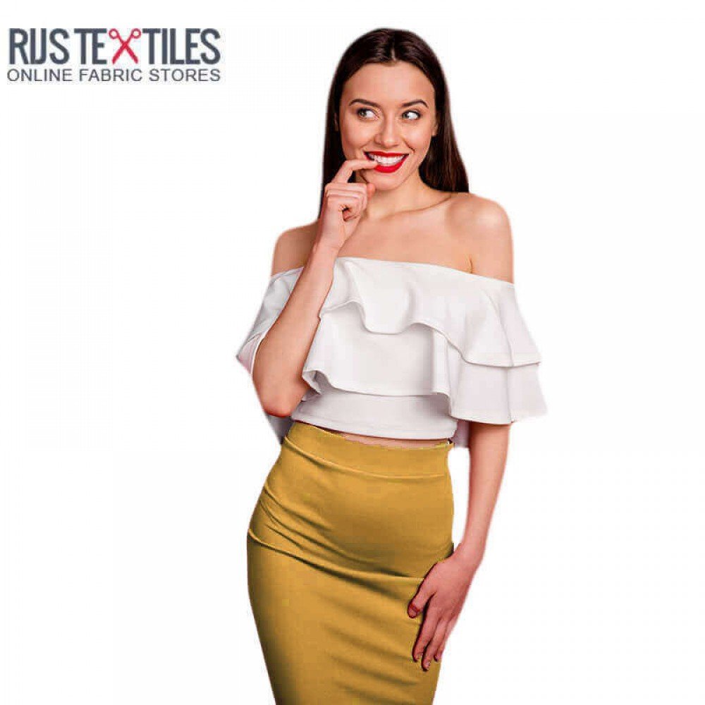 Tissu Satin Stretch De Luxe Moutarde Tissu Satin Stretch De Luxe Moutarde - (Tissus De Mode)