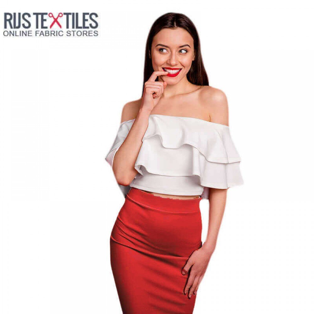 Deluxe Stretch Satin Stoff Rot - (Modestoffe)
