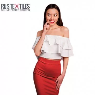Deluxe Stretch Satin Stoff Rot - (Modestoffe)