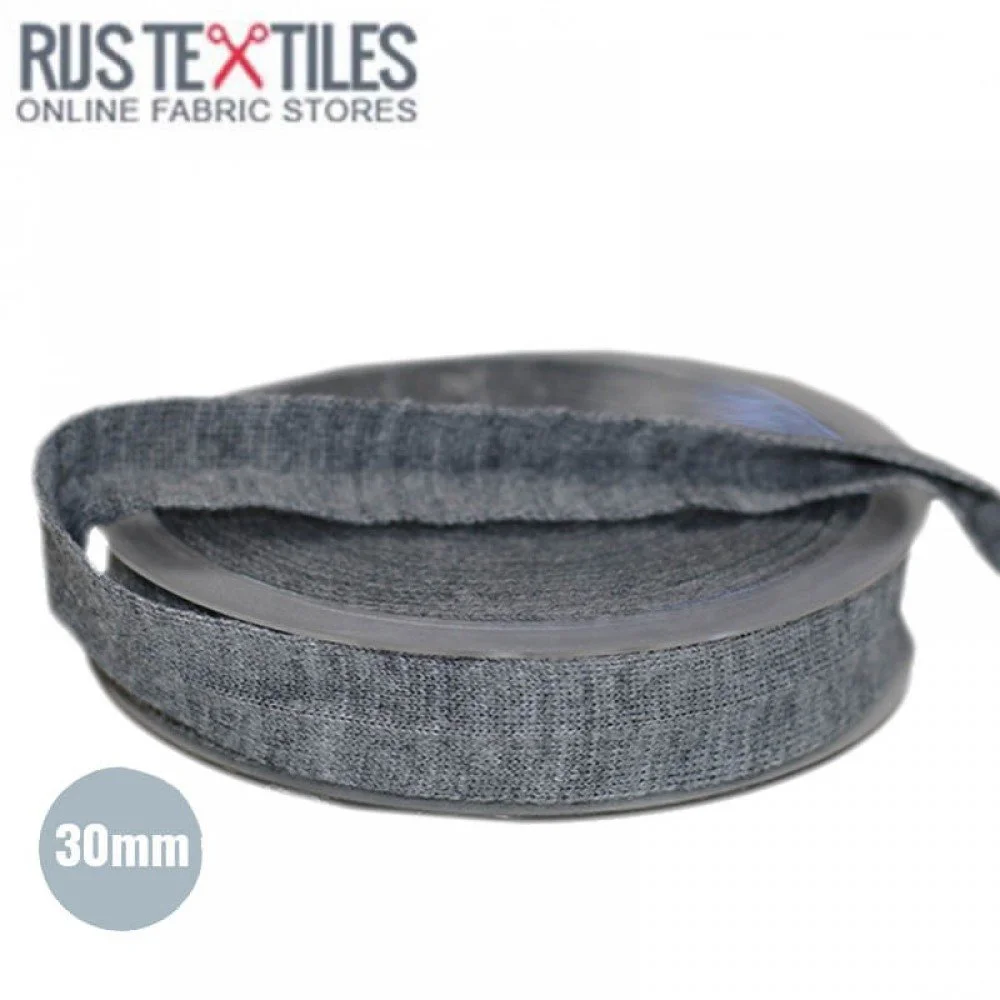 Nastro Intrecciato "Wool Look" Grigio Scuro Melange 30mm Nastro Intrecciato "Wool Look" Grigio Scuro Melange 30mm