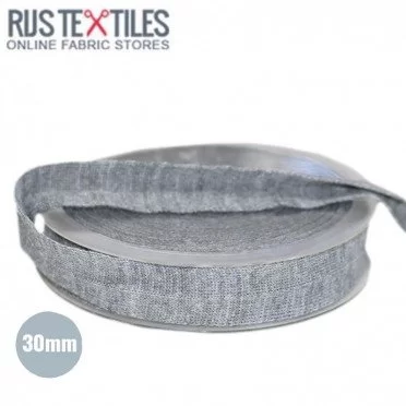 Falztresse Zierband "Wool Look" Hellgrau Meliert 30mm - (Bänder & Borten)