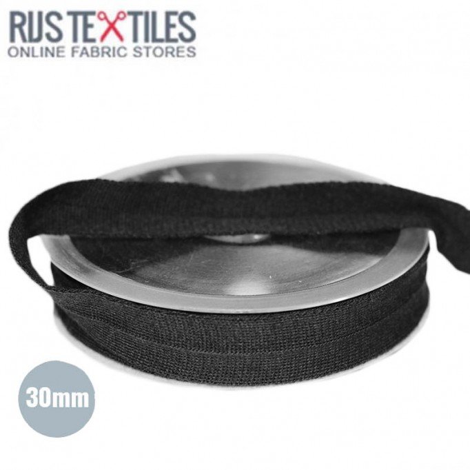 Folding Braid "Wool Look" Black 30mm  - (Ribbons )