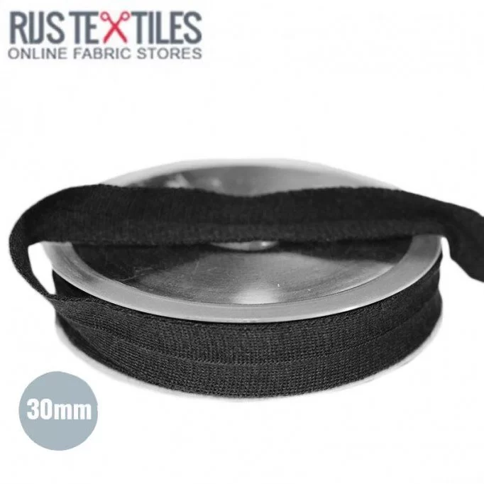 Falztresse Zierband "Wool Look" Schwarz 30mm - (Bänder & Borten)