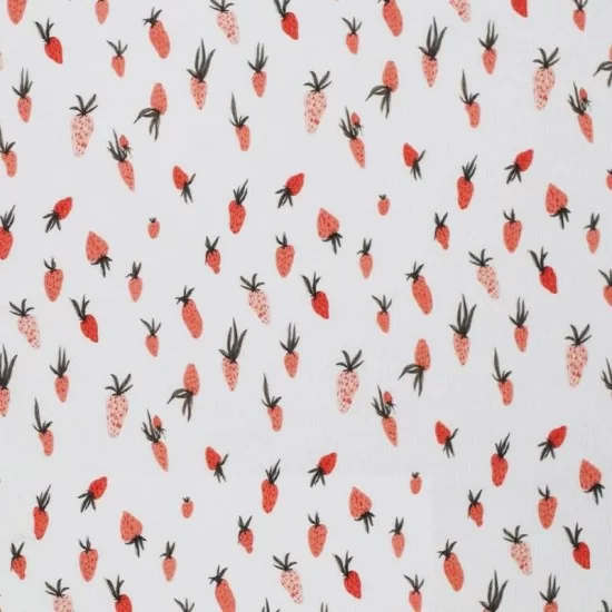 Cotton Poplin Digital Print - Strawberries Cotton Poplin Digital Print - Strawberries