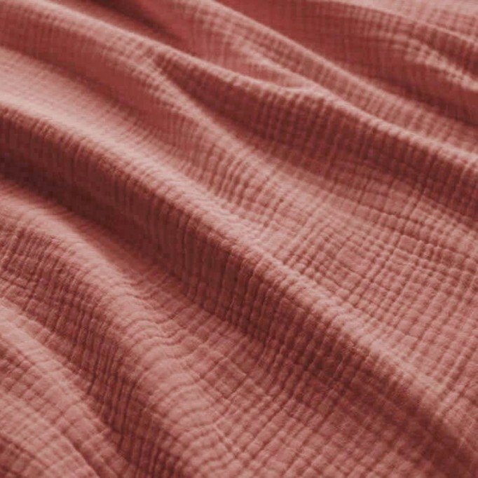 Tissu Gaze De Coton Épais (Triple Layer) Rose Argile - (Tissus Deco)