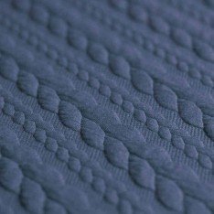 Cable Knit Jacquard Fabric Dark Jeans