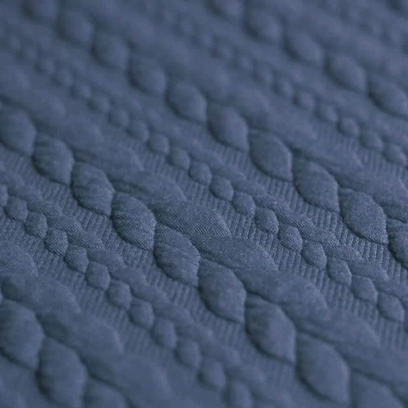 Gebreide Kabel Jacquard Stof Donker Jeans