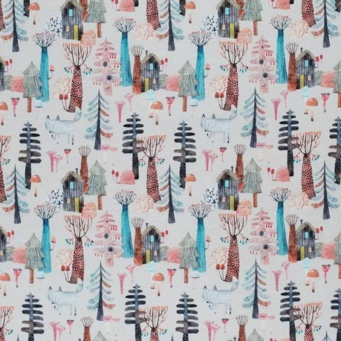 Cotton Poplin Digital Print - Wolf In Forest Cotton Poplin Digital Print - Wolf In Forest - (Cotton Poplin Printed)