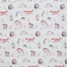 Tissu Double Gaze Impression Numérique - Animaux Des Bois