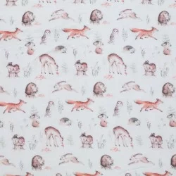 Double Gauze Fabric Digital Print - Woodland Animals Double Gauze Fabric Digital Print - Woodland Animals
