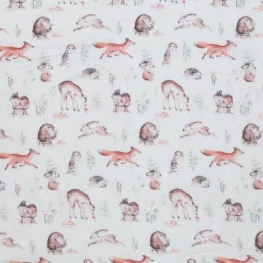 Hydrofiel Stof Digitale Print - Bos Dieren Hydrofiel Stof Digitale Print - Bos Dieren - (Kinderstoffen)