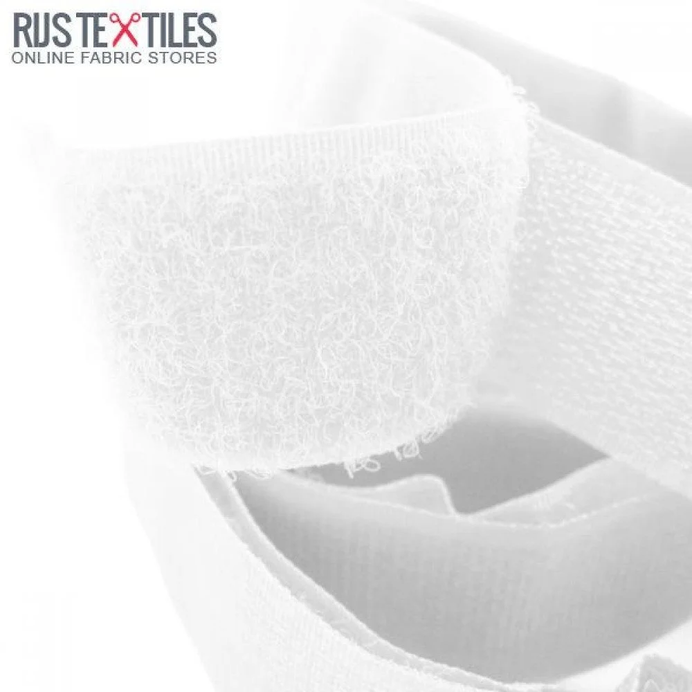 Sew In Velcro Ribbon White 20mm (Per 25 Metre)