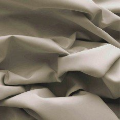Popeline Di Cotone Tessuto Beige Scuro
