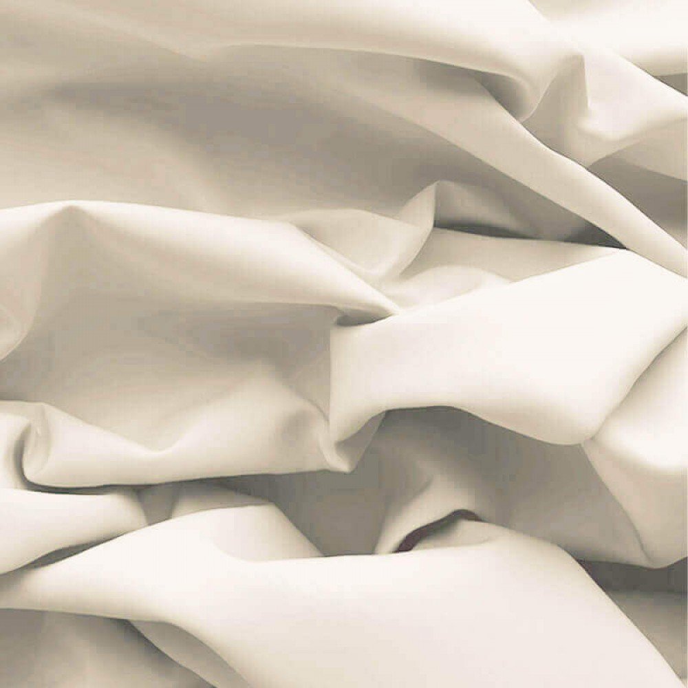 Popeline Di Cotone Tessuto Beige Naturel