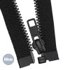 Metal Divisible Zipper YKK Black (580) Oxidized Element 80CM 